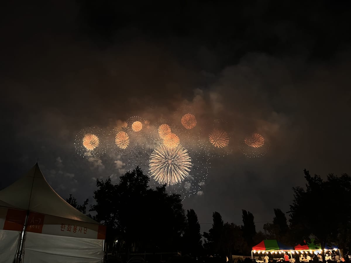 Anniversaire et feux d'artifice